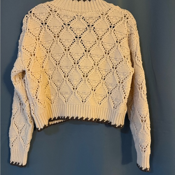 Lulus Weather Cream Loose Knit Cardigan Sweater – Size L - Picture 3 of 6